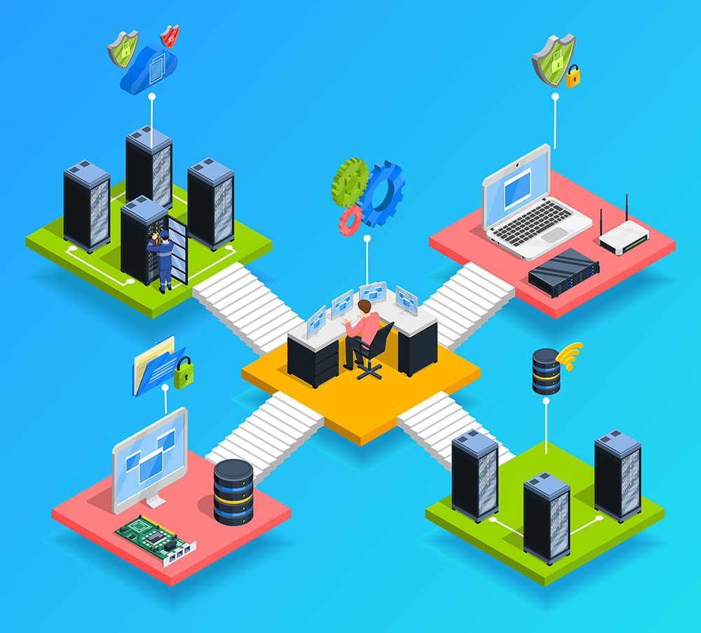 Data Center Isometric Composition - IT Services in Doha Qatar