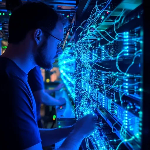 Technician checking server medium - IT Services in Doha Qatar